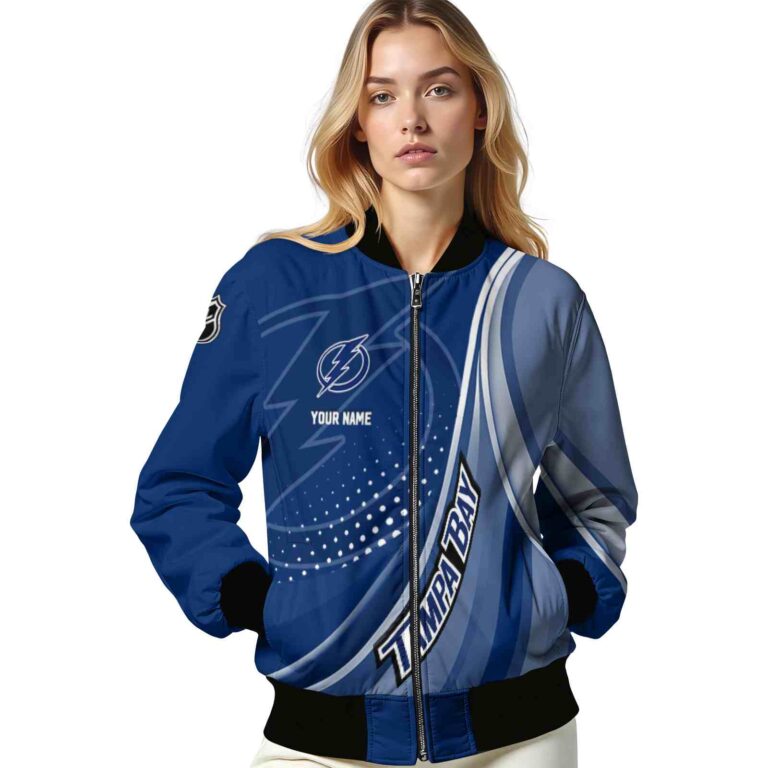 personalized tampa bay lightning wave patterns blue jacket latest model