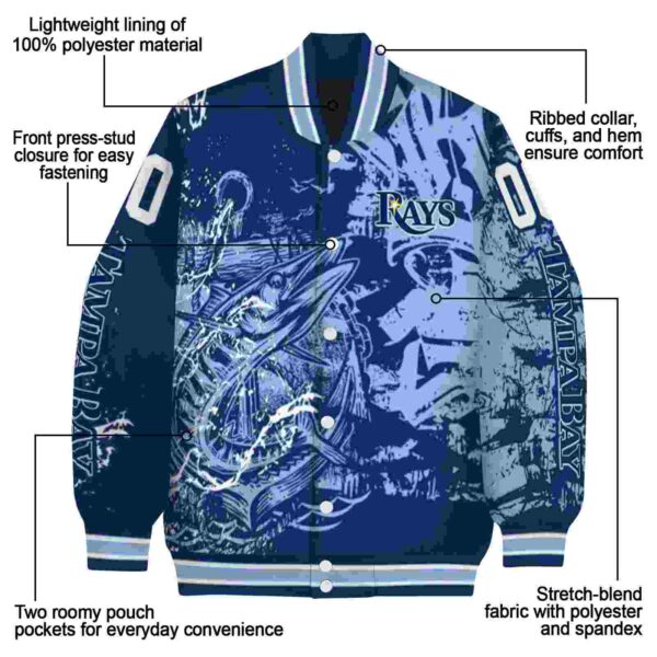 personalized tampa bay rays fishing art navy jacket new arrival