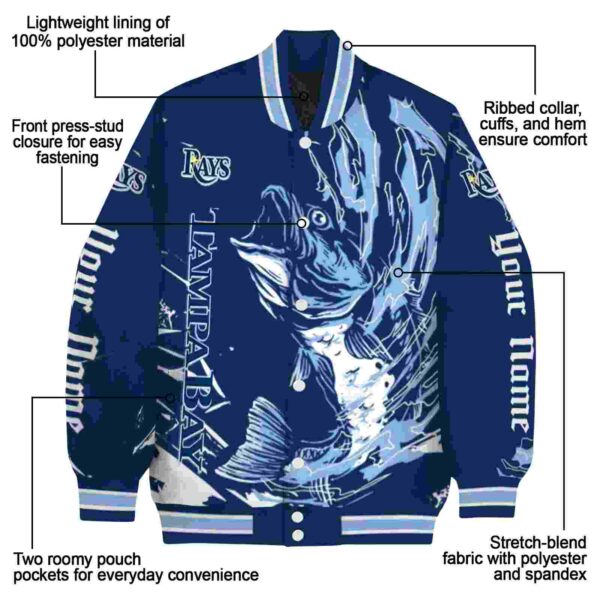 personalized tampa bay rays fishing passion navy white jacket new arrival