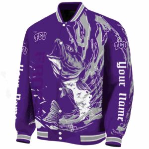 personalized tcu horned frogs fishing passion purple white jacket best selling