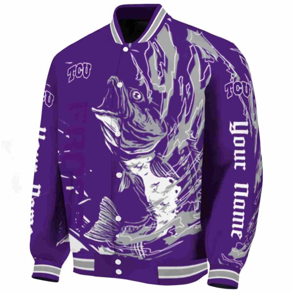 personalized tcu horned frogs fishing passion purple white jacket best selling