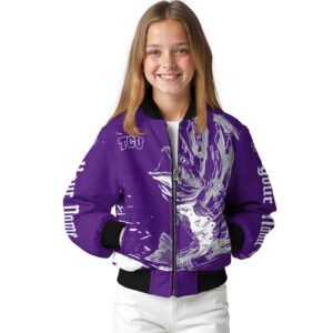 personalized tcu horned frogs fishing passion purple white jacket top rated