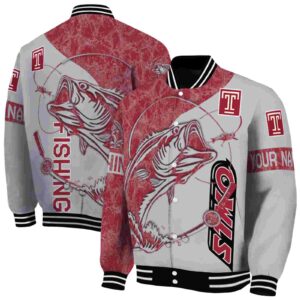 personalized temple owls fishing rod silver jacket fashion forward