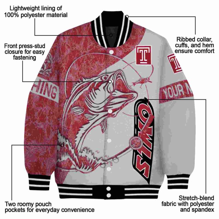 personalized temple owls fishing rod silver jacket new arrival