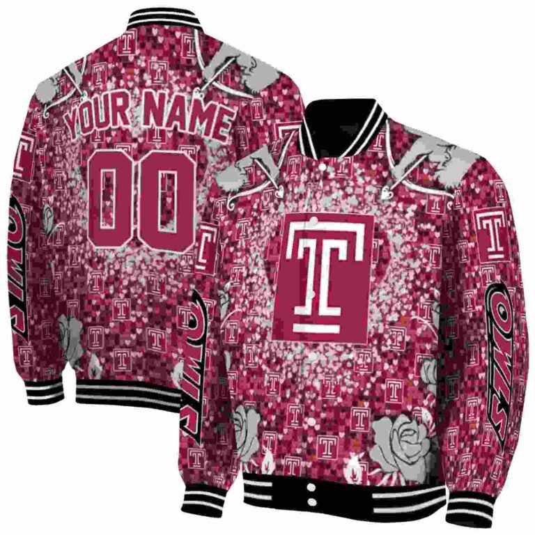 personalized temple owls heart explosion red jacket fashion forward