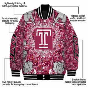 personalized temple owls heart explosion red jacket new arrival