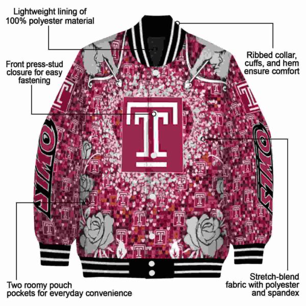 personalized temple owls heart explosion red jacket new arrival