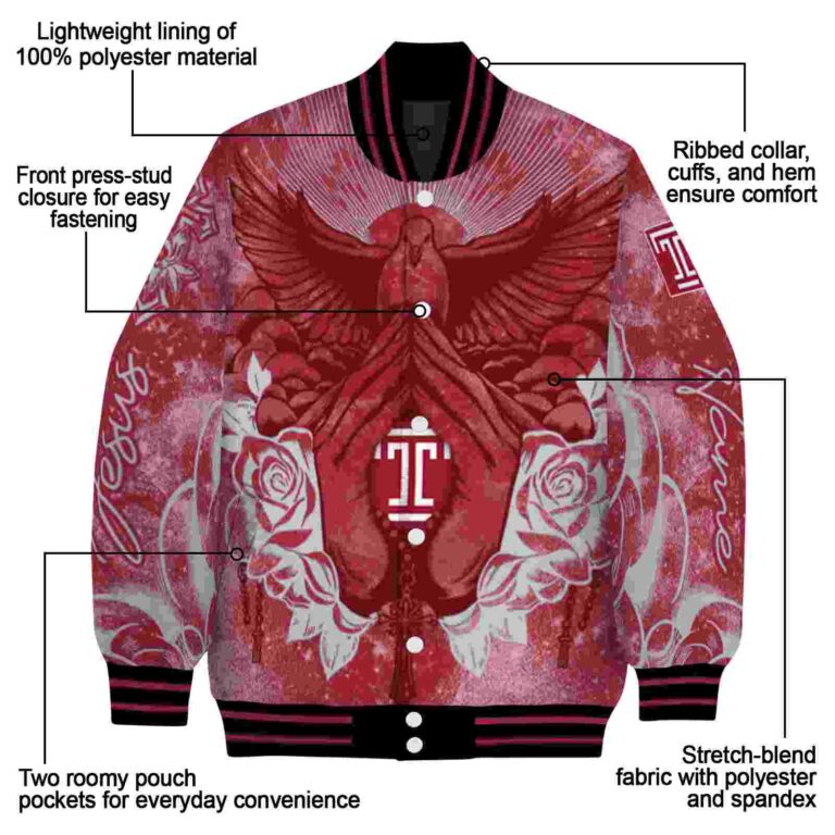 personalized temple owls praying hands red jacket new arrival