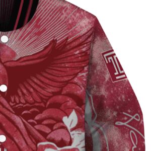 personalized temple owls praying hands red jacket premium grade