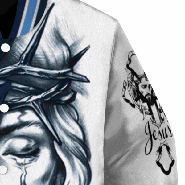 personalized tennessee titans jesus tears navy white jacket premium grade