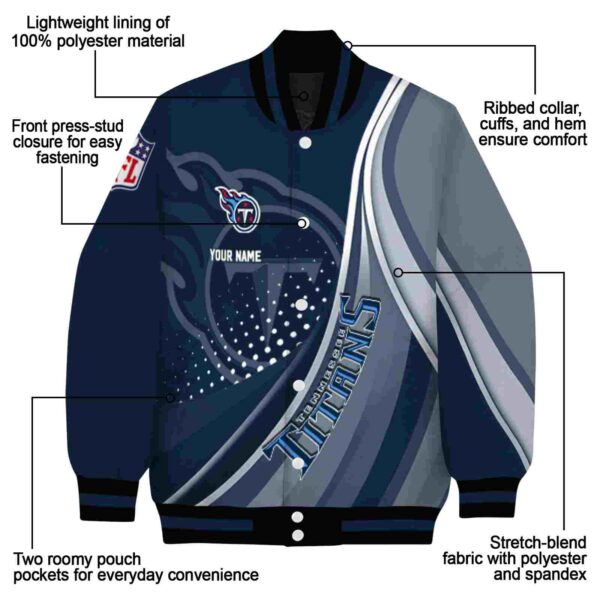 personalized tennessee titans wave patterns navy jacket new arrival