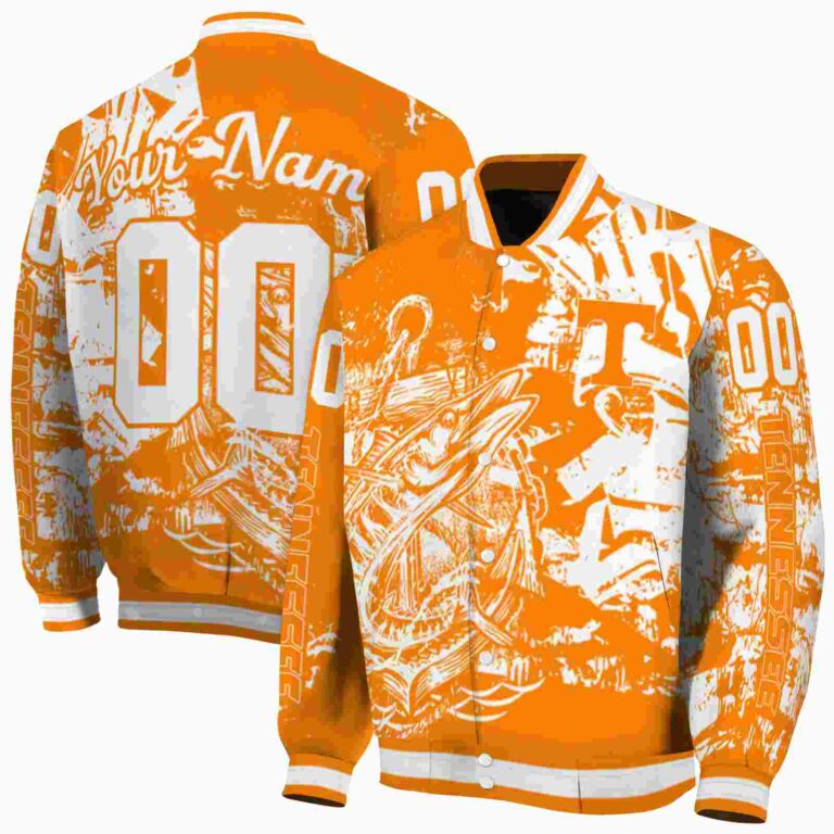 personalized tennessee volunteers fishing art orange jacket fashion forward
