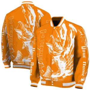 personalized tennessee volunteers fishing passion orange white jacket fashion forward