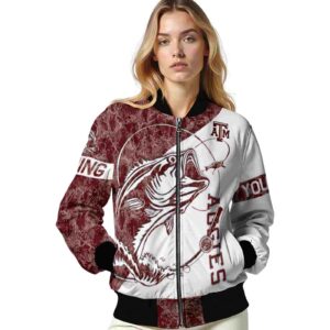 personalized texas am aggies fishing rod white jacket latest model