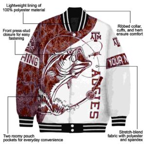 personalized texas am aggies fishing rod white jacket new arrival