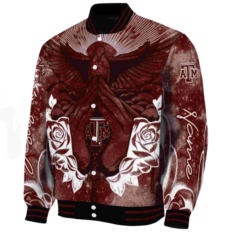 personalized texas am aggies praying hands maroon jacket best selling