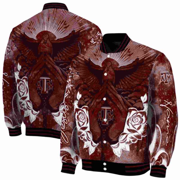 personalized texas am aggies praying hands maroon jacket fashion forward