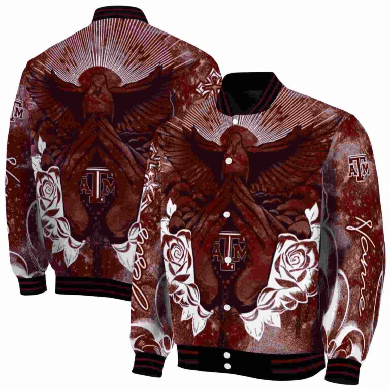 personalized texas am aggies praying hands maroon jacket fashion forward