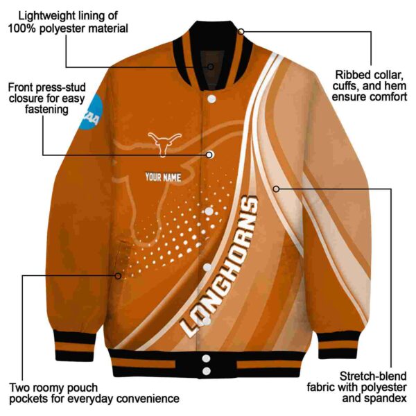 personalized texas longhorns wave patterns orange jacket new arrival