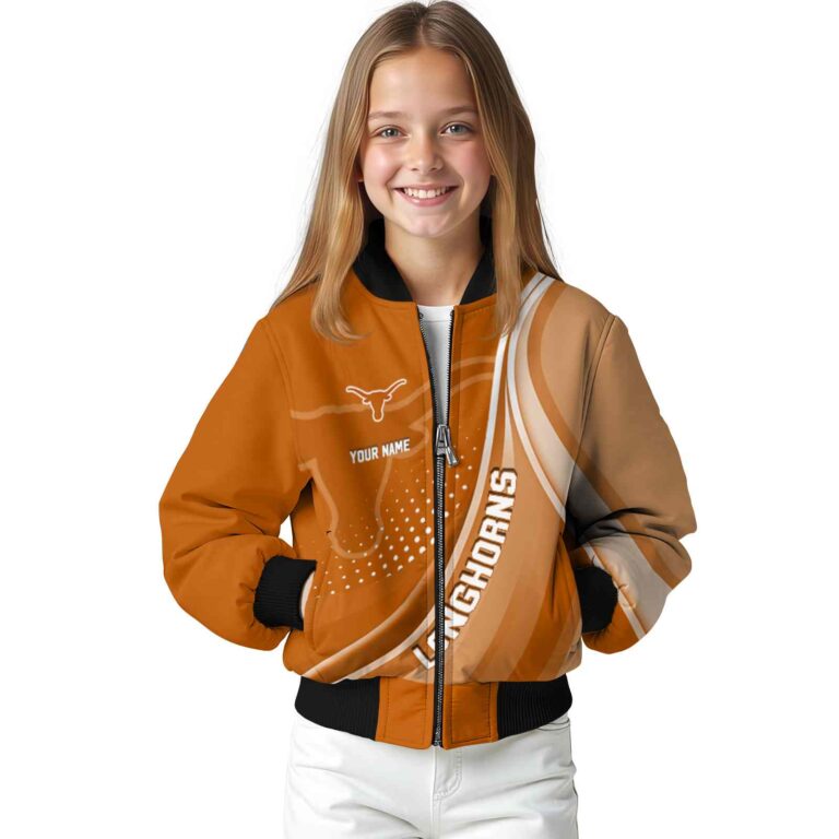 personalized texas longhorns wave patterns orange jacket top rated
