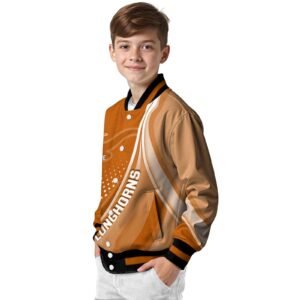 personalized texas longhorns wave patterns orange jacket trendy