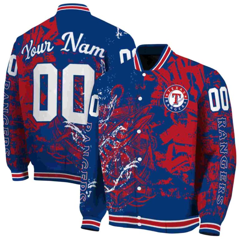 personalized texas rangers fishing art blue jacket fashion forward