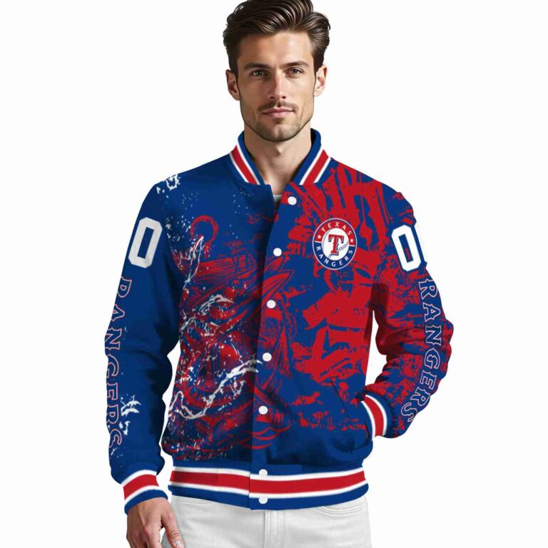 personalized texas rangers fishing art blue jacket high quality