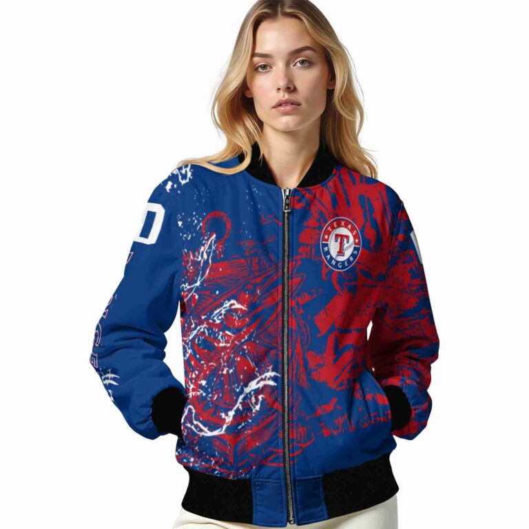 personalized texas rangers fishing art blue jacket latest model