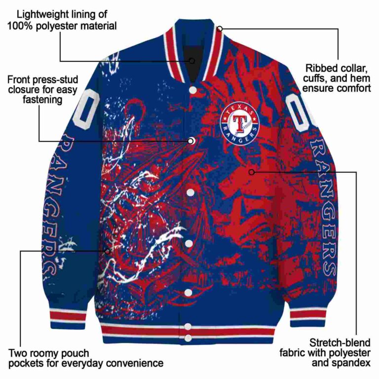 personalized texas rangers fishing art blue jacket new arrival
