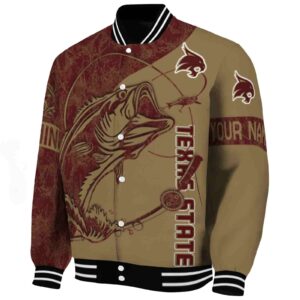 personalized texas state bobcats fishing rod gold jacket best selling