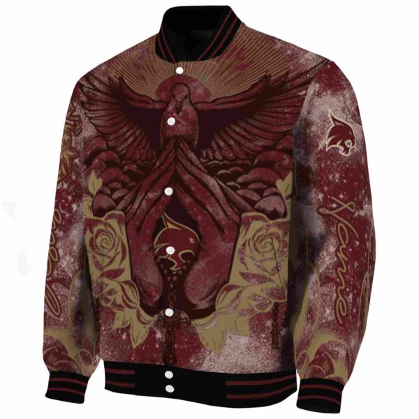 personalized texas state bobcats praying hands maroon jacket best selling