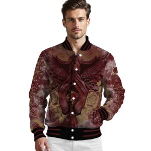 personalized texas state bobcats praying hands maroon jacket high quality