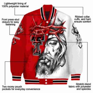 personalized texas tech red raiders jesus tears red white jacket new arrival