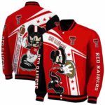 personalized texas tech red raiders mickey football red white jacket best selling