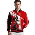 personalized texas tech red raiders mickey football red white jacket best selling