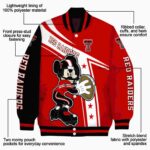personalized texas tech red raiders mickey football red white jacket best selling