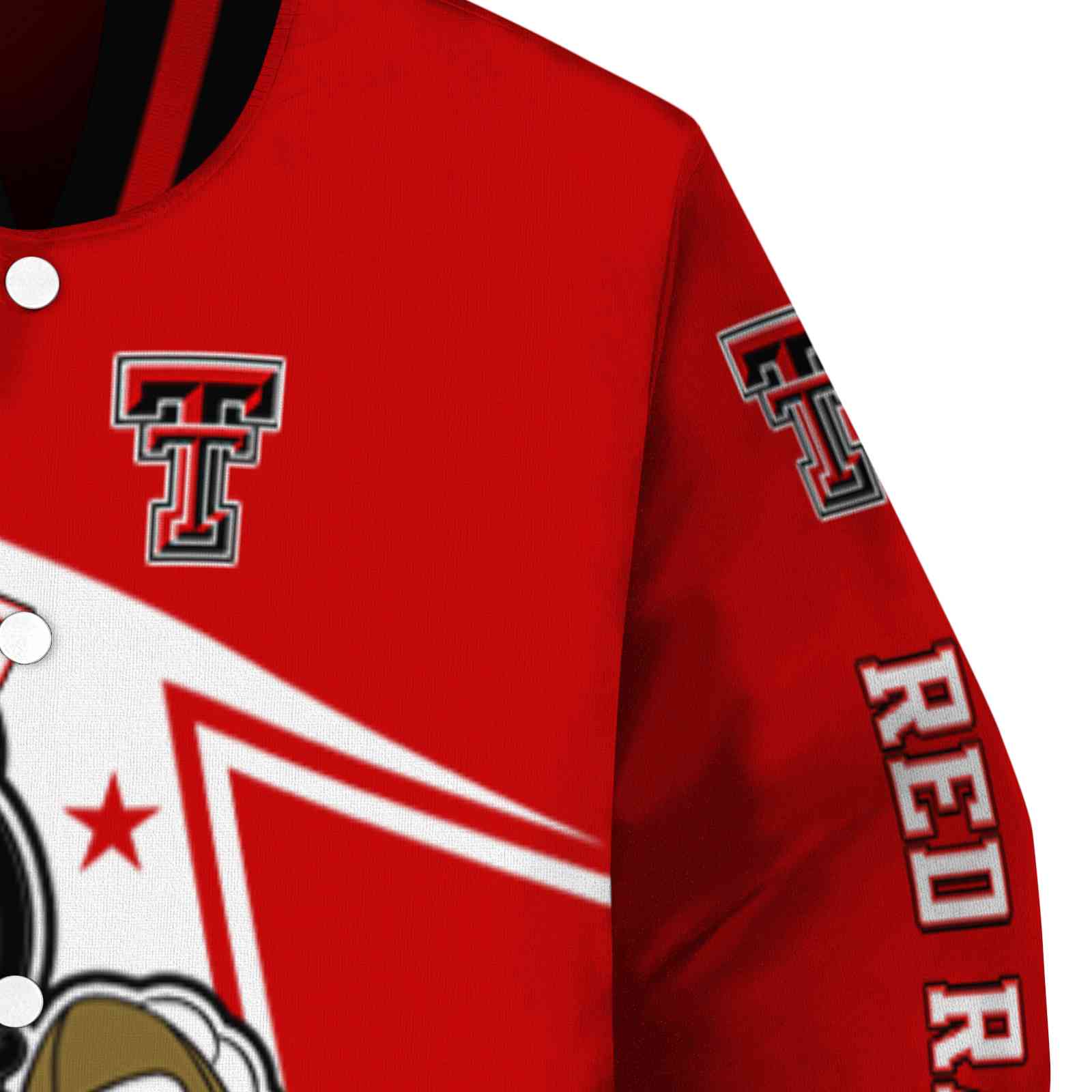 personalized texas tech red raiders mickey football red white jacket premium grade personalized texas tech red raiders mickey football red white jacket premium grade