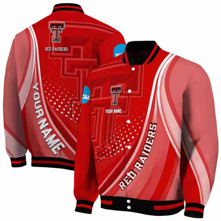 personalized texas tech red raiders wave patterns red jacket fashion forward