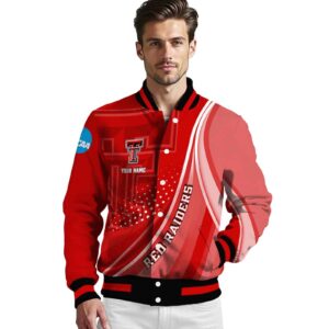 personalized texas tech red raiders wave patterns red jacket high quality