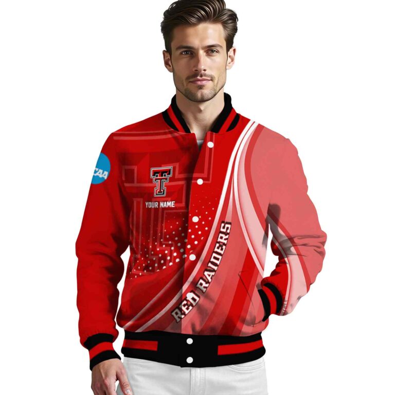personalized texas tech red raiders wave patterns red jacket high quality