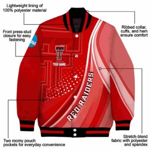 personalized texas tech red raiders wave patterns red jacket new arrival