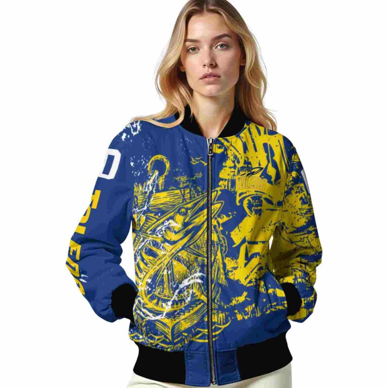 personalized toledo rockets fishing art blue jacket latest model