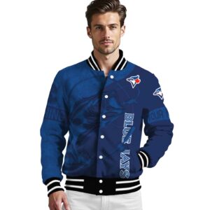personalized toronto blue jays fishing rod navy jacket high quality