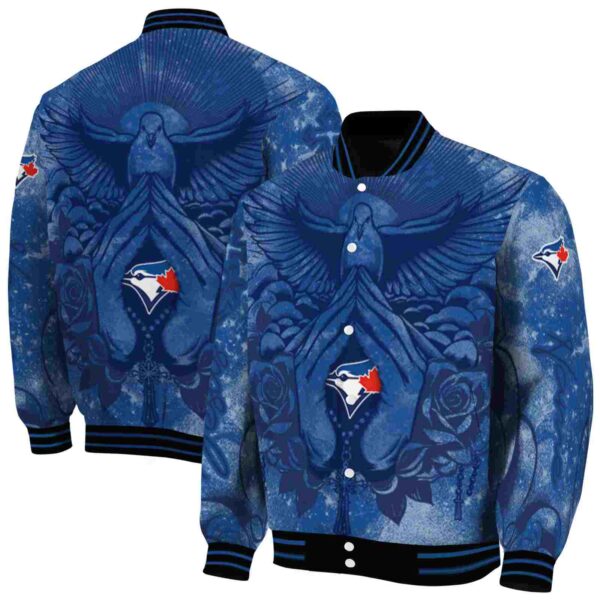 personalized toronto blue jays praying hands blue jacket fashion forward