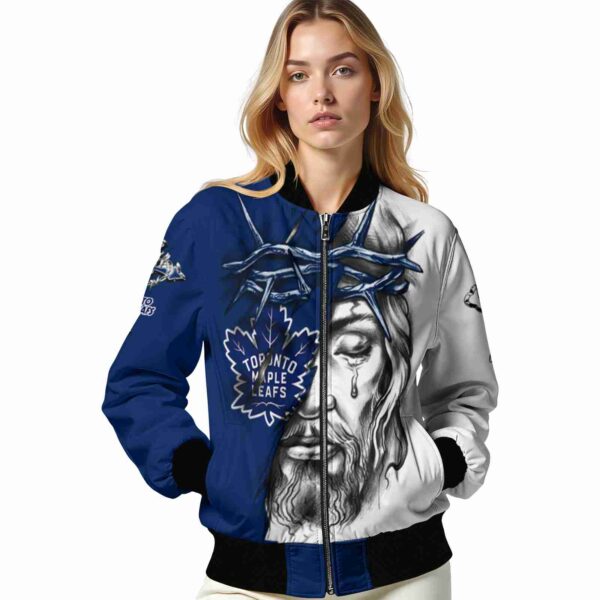 personalized toronto maple leafs jesus tears blue white jacket latest model