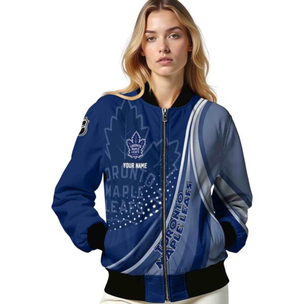 personalized toronto maple leafs wave patterns blue jacket latest model