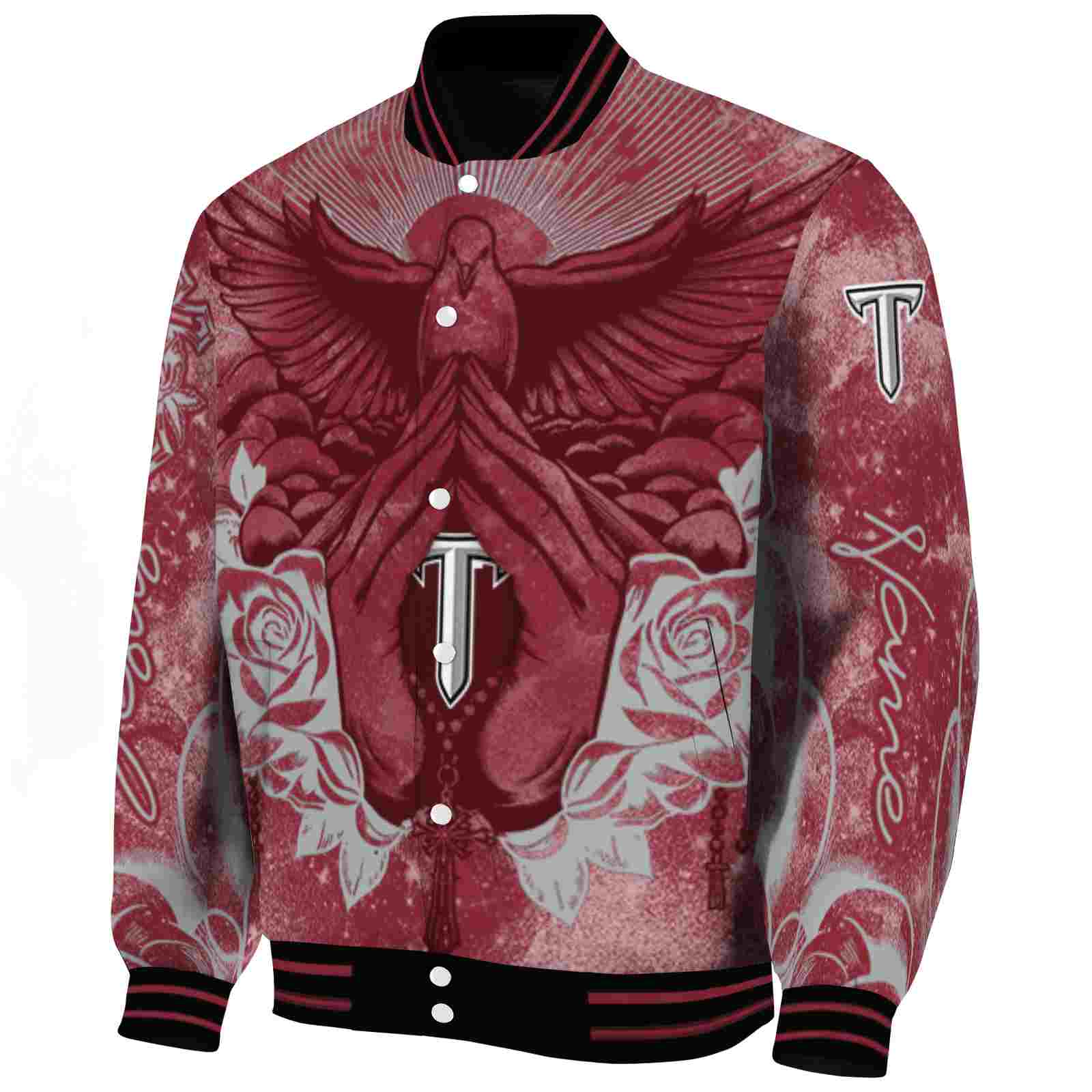 personalized troy trojans praying hands red jacket best selling personalized troy trojans praying hands red jacket best selling