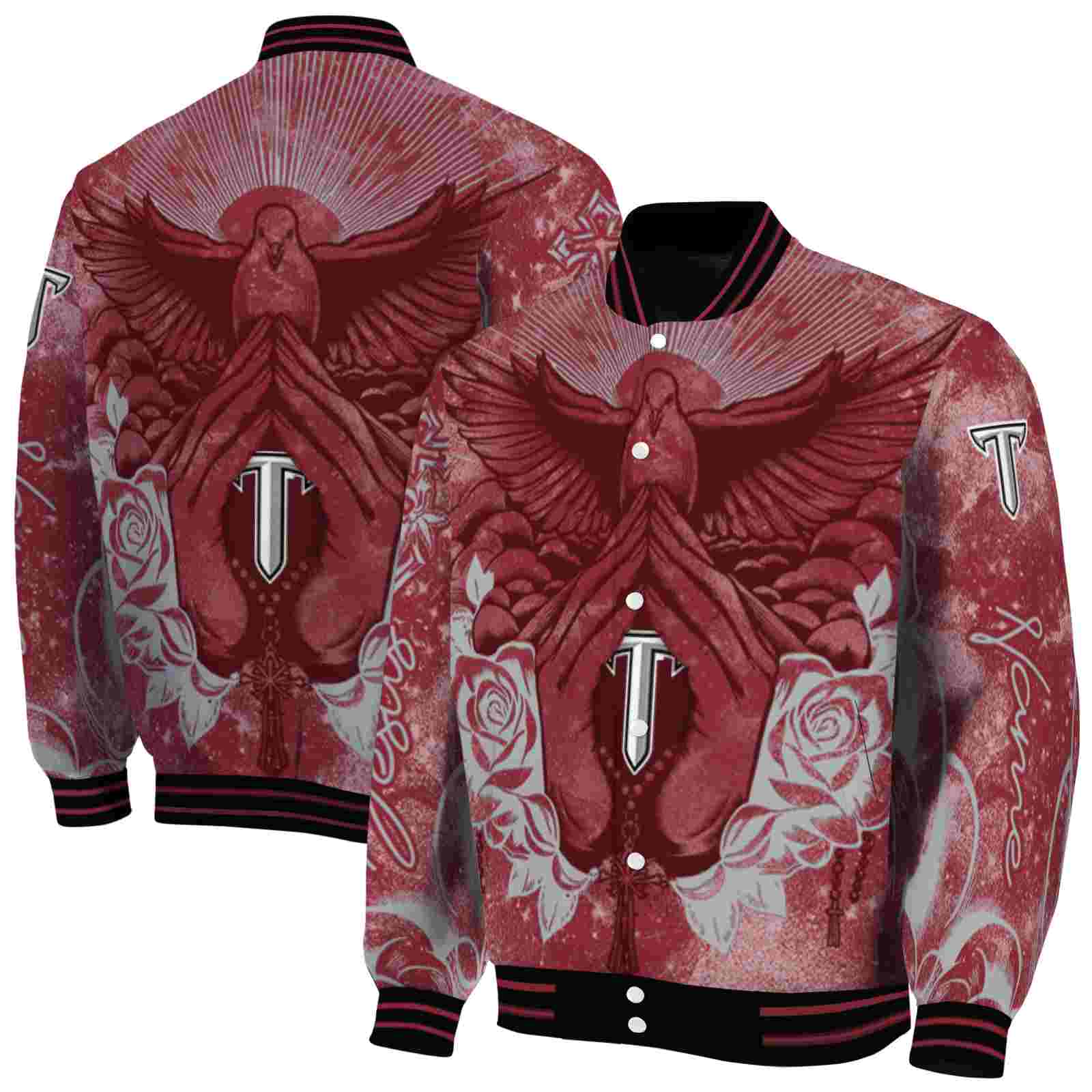 personalized troy trojans praying hands red jacket fashion forward personalized troy trojans praying hands red jacket fashion forward
