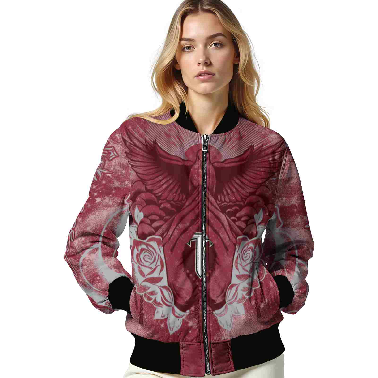 personalized troy trojans praying hands red jacket latest model personalized troy trojans praying hands red jacket latest model