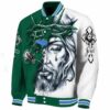 personalized tulane green wave jesus tears green white jacket best selling